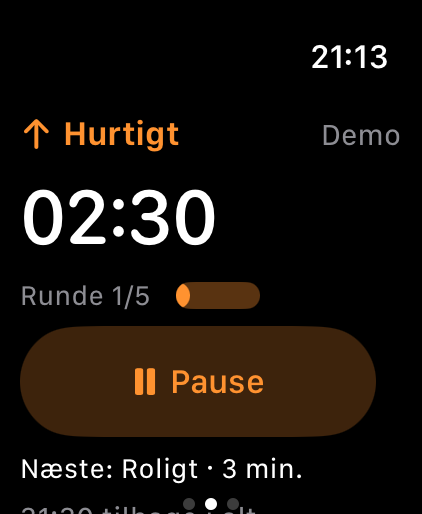 Sokuho viser nedtællingen til det hurtige interval.