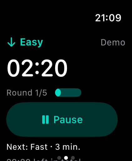 Sokuho shows the countdown for the easy interval.