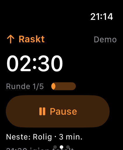 Sokuho viser nedtellingen for det raske intervallet.